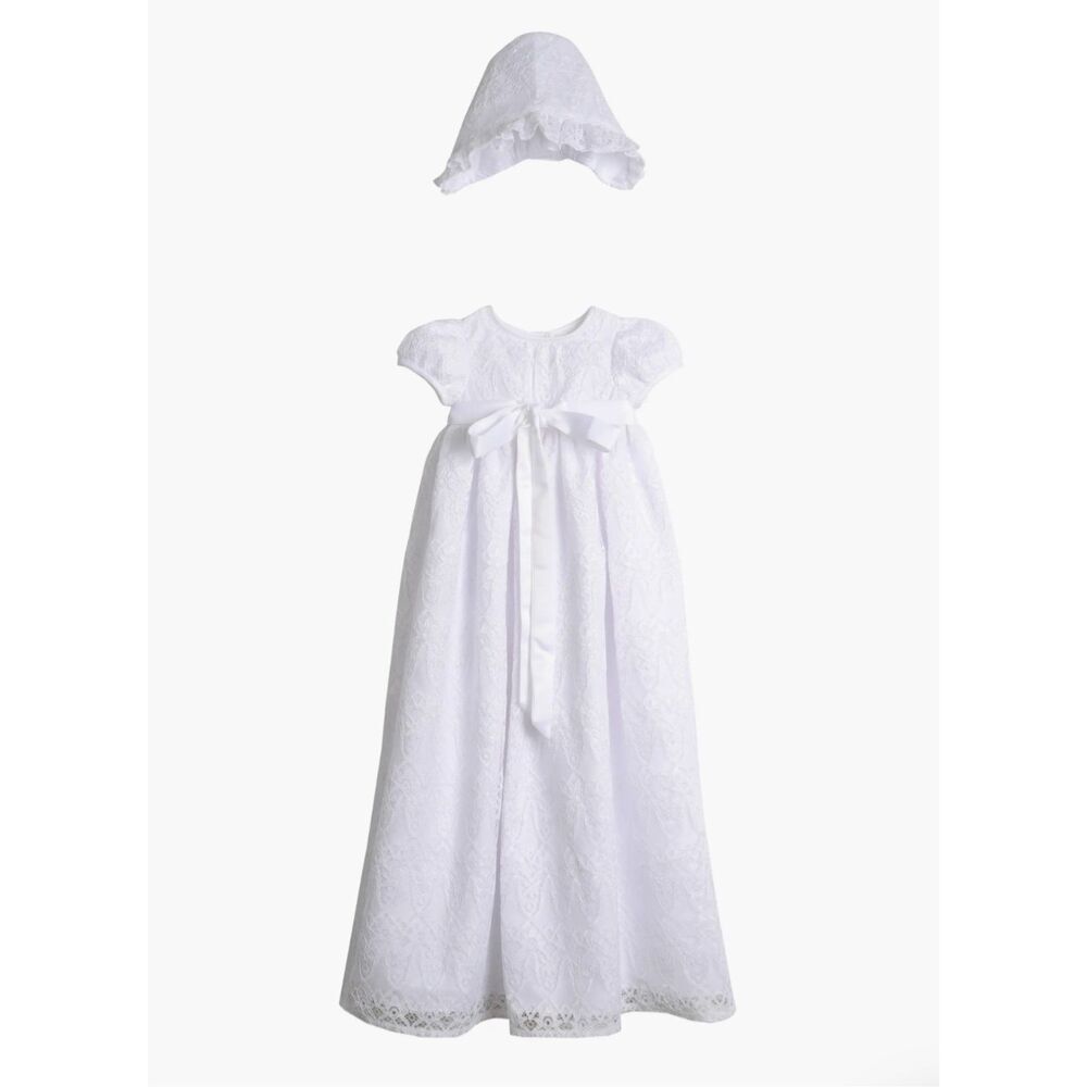 Pippa + Julie NWT White Christening Gown & Cap Infant White 24 Month